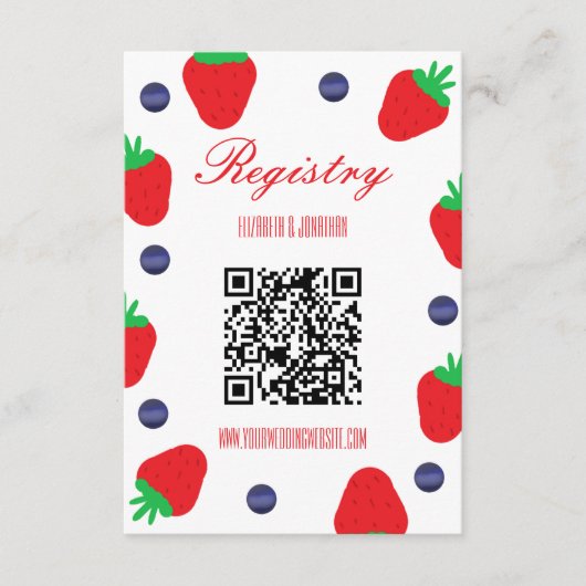 ラブイズベリースイートフルーツブライダルシャワー エンクロージャーカード (正面)