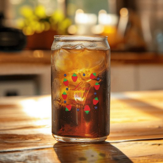 ラブイズベリースイートフルーツブライダルシャワー ガラス缶