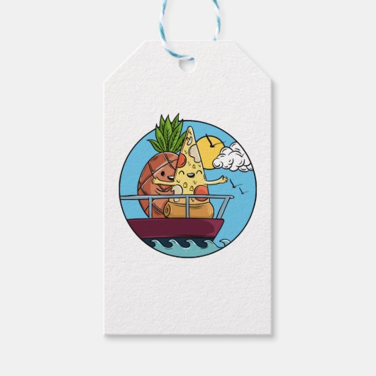 ラブイズラブパイナップルピザバレンティーンズデイグルメ ギフトタグ (正面)