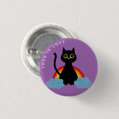 ラブイズラブプライドバッジ – クロカットレインボー 缶バッジ (正面&裏面)