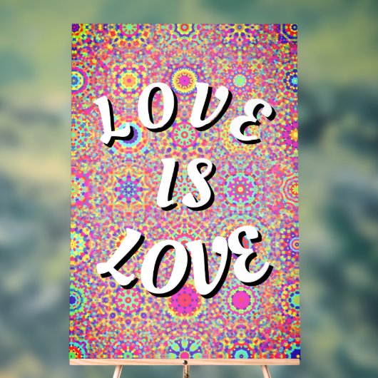 ラブイズラブプライド電話リングや輪スタンド アクリルサイン (ニュートラル)