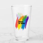 ラブイズラブプライドLGBTQレインボーモチーフ タンブラーグラス (正面)