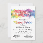 ラブイズラブレインボーウォーターブライダルシャワー 招待状 (正面)