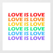 ラブイズラブレインボーカラーゲイLGBTプライド ウィンドウサイン (シート)