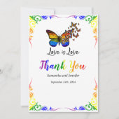 ラブイズラブレインボーテーマサンキューカード 招待状 (正面)