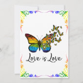 ラブイズラブレインボーテーマブライダルシャワー 招待状 (裏面)