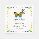 ラブイズラブレインボーテーマ結婚ズディナーカクテル スタンダードカクテルナプキン (正面)