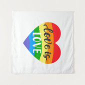 ラブイズラブレインボーハート タペストリー (正面(横))