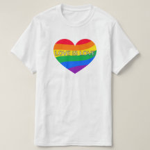 ラブイズラブレインボーハートLGBTQ+プライドTシャツ