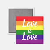 ラブイズラブレインボーLGBTQプライド マグネット (正面/裏面)