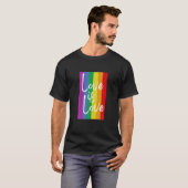 ラブイズラブレズビアンゲイバイセクシャルプライド Tシャツ (正面フル)