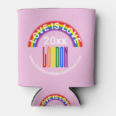 ラブイズラブロンドンプライドゲイプライドLGBTレインボー 缶クーラー (正面)