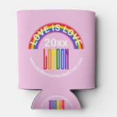 ラブイズラブロンドンプライドゲイプライドLGBTレインボー 缶クーラー (裏面)