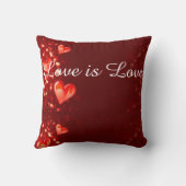 ラブイズラブ赤いハートプリント枕 クッション (裏面)