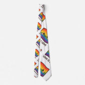 ラブイズラブ – かわいいレインボーデザイン ネクタイ (裏面)