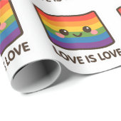 ラブイズラブ – かわいいレインボーデザイン ラッピングペーパー (ロールコーナー)