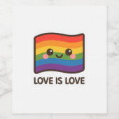 ラブイズラブ – かわいいレインボーデザイン ワインラベル (シングルラベル)