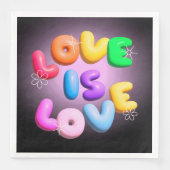 ラブイズラブ:レインボープライドペーパーナプキン (正面)