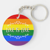 ラブイズラブ レインボー LGBTQプライド アクリルキーホルダー キーホルダー (裏面)
