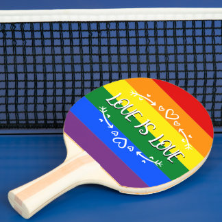 ラブイズラブ レインボー LGBTQ プライド ピンポン パドル 卓球ラケット