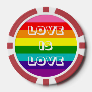 ラブイズラブLGBTプライドレインボーフラカスタムグ文字 ポーカーチップ