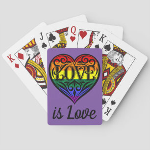 ラブイズラブLGBTQレインボーハート トランプ