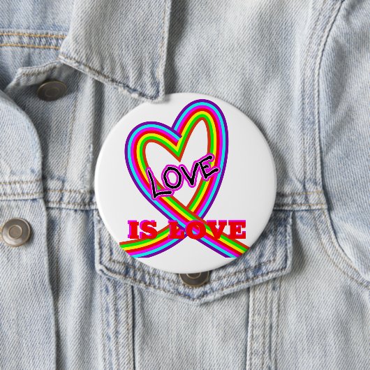 ラブイズラブLGBTQレインボーハート 缶バッジ (インサイチュ)