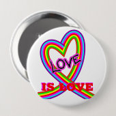 ラブイズラブLGBTQレインボーハート 缶バッジ (正面&裏面)