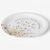 ラブイズワイルドフラワーモダンブライダルシャワー ペーパープレート (アングル)
