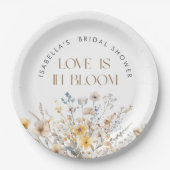 ラブイズワイルドフラワーモダンブライダルシャワー ペーパープレート (正面)