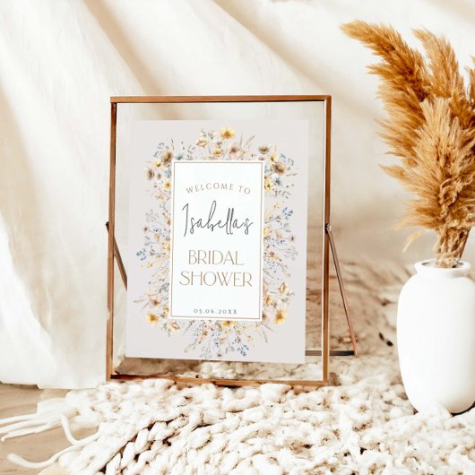 ラブイズワイルドフラワーモダンブライダルシャワー ポスター