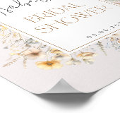 ラブイズワイルドフラワーモダンブライダルシャワー ポスター (角)