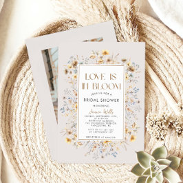 ラブイズワイルドフラワーモダンブライダルシャワー 招待状