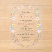 ラブイズワイルドフラワー開花ブライダルシャワー アクリル招待状 (正面)