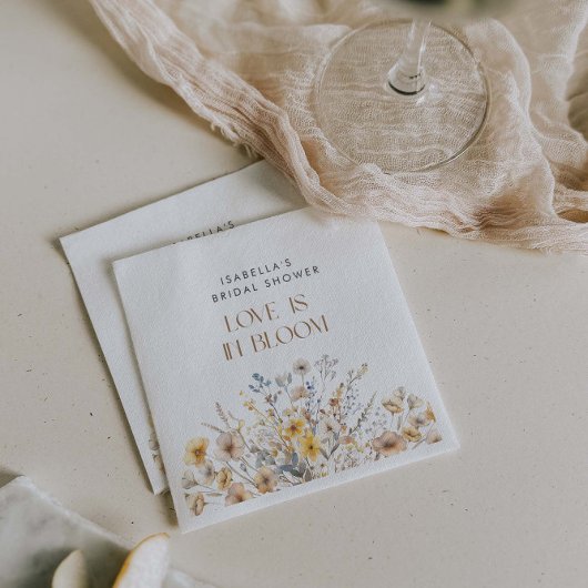 ラブイズワイルドフラワー開花ブライダルシャワー スタンダードカクテルナプキン