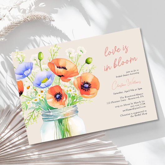 ラブイズワイルドフラワー開花ブライダルシャワー 招待状