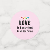 ラブイズ美しい引用文カラフルハートブラック文字 コンフェッティ (スモール正面)