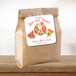 ラブイタリアン&ピザパーティースライスブライダルシャワー スクエアシール