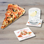 ラブイタリアン&ピザパーティースライスブライダルシャワー スクエアペーパーコースター