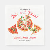 ラブイタリアン&ピザパーティースライスブライダルシャワー スタンダードランチョンナプキン (正面)