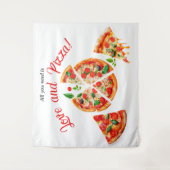 ラブイタリアン&ピザパーティースライスブライダルシャワー タペストリー (正面)