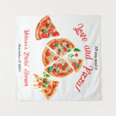 ラブイタリアン&ピザパーティースライスブライダルシャワー タペストリー (正面(横))