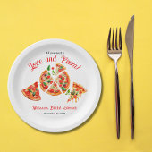 ラブイタリアン&ピザパーティースライスブライダルシャワー ペーパープレート