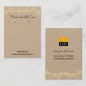 ラブイヤリング付き手作りディスプレイカード 名刺 (正面/裏面)