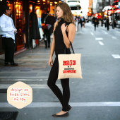 ラブイヤルホリデーレッドブラックタイポグラフィ引用文 トートバッグ