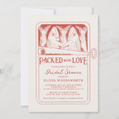 ラブイワシ缶詰の魚ブライダルシャワー 招待状 (正面)