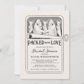 ラブイワシ缶詰の魚ブライダルシャワー 招待状 (正面)