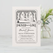 ラブイワシ缶詰の魚ブライダルシャワー 招待状 (スタンド正面)