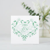 ラブインアニランゲージミントグリーン結婚式招待状 招待状 (スタンド正面)