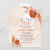 ラブインオレンジフローラブライダルシャワーアーチ 招待状 (正面/裏面)
